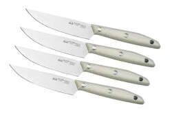 Due Cigni 1896 America 2C1019WSET4, Juego De Cuchillos Para Carne De 4 Piezas, Blanco