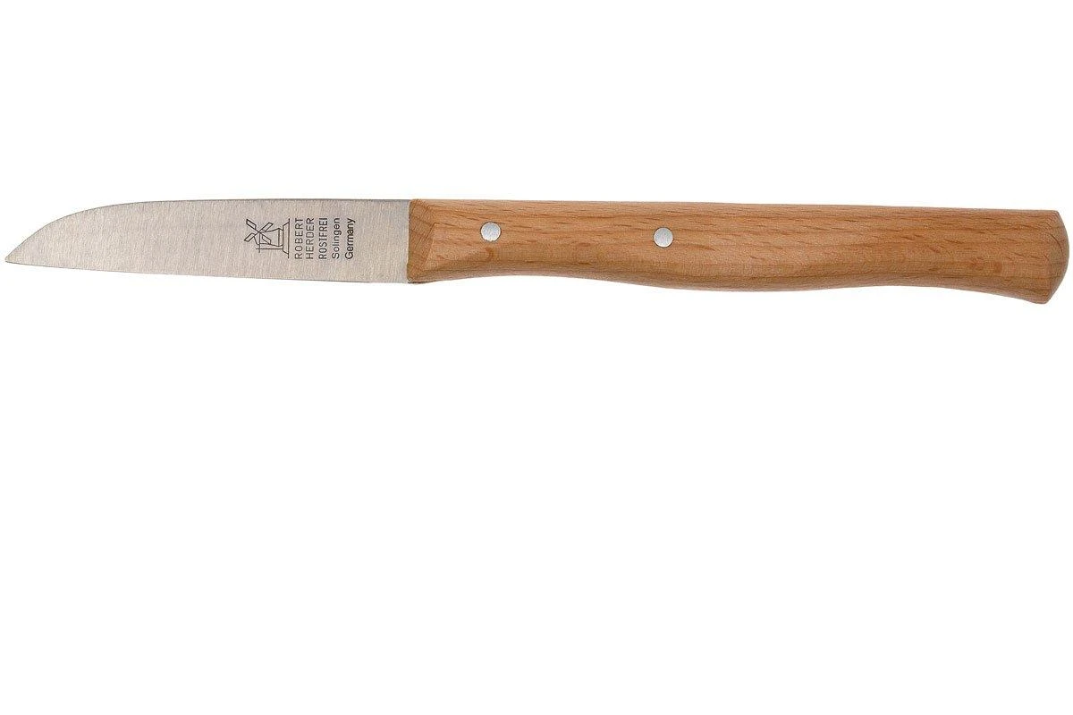 Robert Herder Cuchillo De Pelar Straight Classic, Madera De Haya Roja Acero Inoxidable, 6,5 Cm