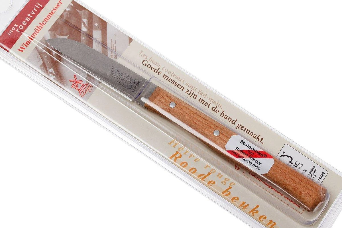 Robert Herder Cuchillo De Pelar Straight Classic, Madera De Haya Roja Acero Inoxidable, 6,5 Cm - Imagen 7