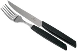 Victorinox Swiss Modern 6.9093.12W.12, Set De Cubiertos De 12 Piezas Con Cuchillo Para Carne, Negro