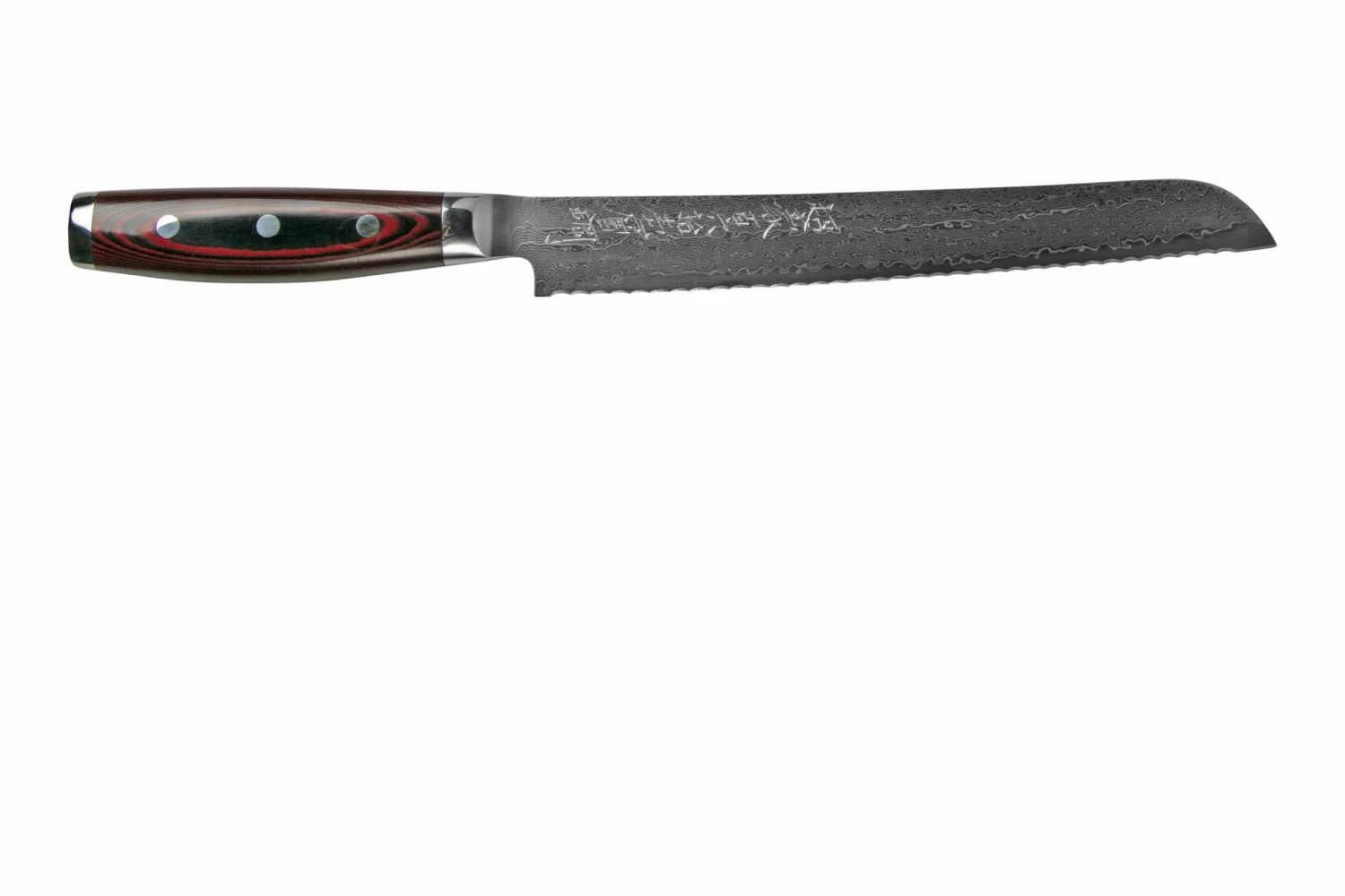 Yaxell Super Gou 37108 Cuchillo De Pan Acero De Damasco De 161 Capas, 23 Cm - Imagen 2
